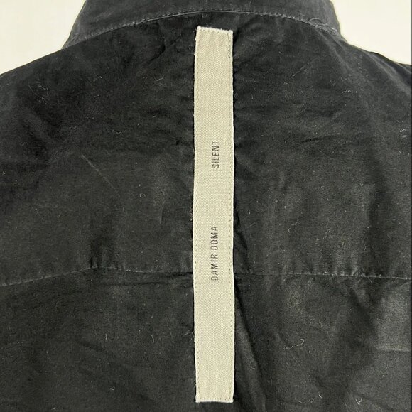 DAMIR DOMA SILENT Black Avant Garde Band Collar Button Long Sleeve Shirt Size M - Picture 7 of 15